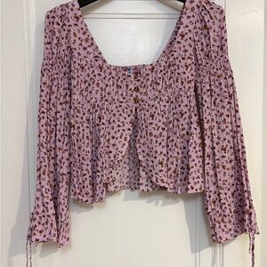 Urban Outfitters Lavender Floral Blouse